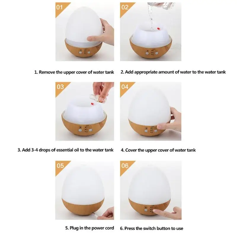 Günstige 235ml LED Luftbefeuchter Ei Form USB Ultraschall Ätherisches Öl Aromatherapie Diffuser Kühlen Nebel Maker Fogger Luftreiniger
