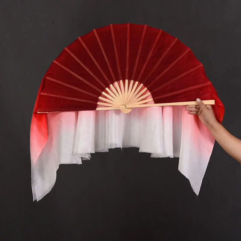 ベリーダンス フラッターファンベール　シルク　赤 harui_fan105