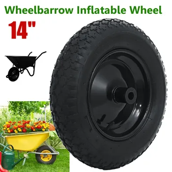 

Fast-shipping 14 inch Pneumatic Wheelbarrow Black Wheel Garden Car Caster Solid Puncture Trolley Wheel Replacement Part