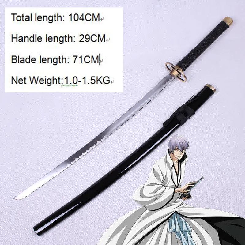 Косплей, Bleach, аниме, меч, Gin Ichimaru, деревянный меч, реквизит для косплея, катана, для Хэллоуина, вечерние, декоративные комиксы - Цвет: 104CM