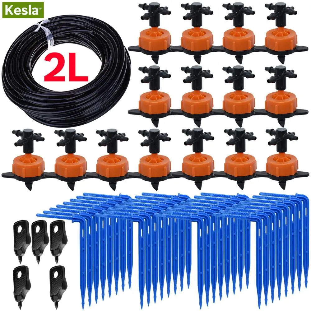 KESLA 2L/4L/8L тепличная система капельного орошения 4-полосная капельного со стрелками комплект система орошения сада в горшках растет Полив kit 10 комплектов