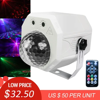 

10W LED Disco Light Music Stage Lights DJ RGB Laser Magic Ball Lamp Sound Activated Projector Effect Light For Christmas Party