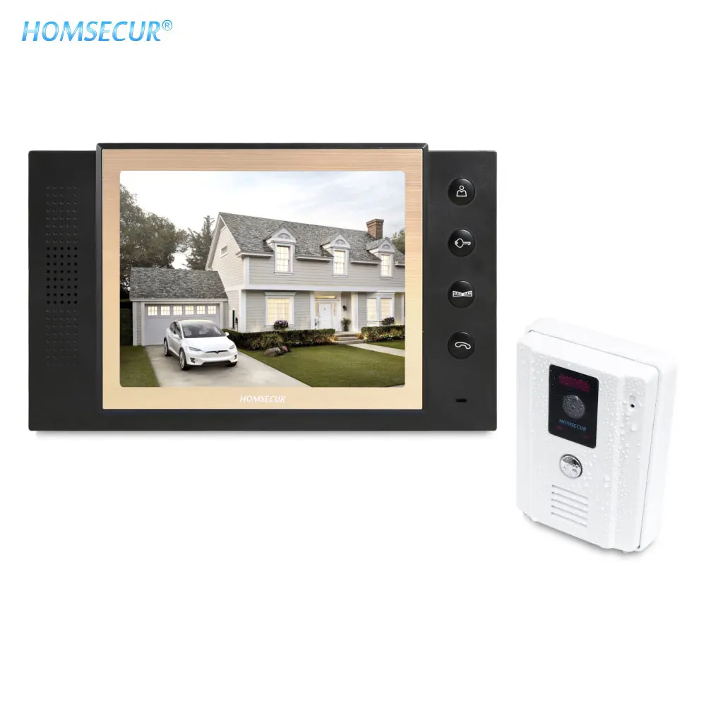 

EU Delivery HOMSECUR 8" Wired Video&Audio Home Intercom+One Button Unlock for Apartment TC011-W/TC011-B+TM801-B