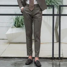 Zogaa осенний костюм брюки мужские облегающие Модные клетчатые платья брюки размера плюс деловые формальные мужские брюки корейский стиль вечерние Брюки