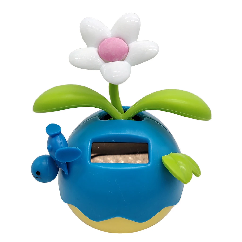Solar Powered Cute Apple Flower Bobble Figure Doll Kids Toy Gift Home Office Car Decoration