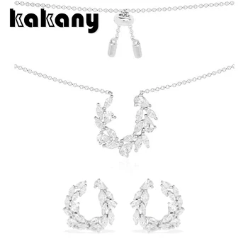 

Kakany 2020 Original High Quality 1:1 Cubic Zirconia Shiny Zircon Cluster Earrings, Women's Fashion Exquisite Accessories Set