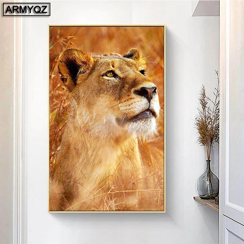 2019 Diy Diamond Embroidery Rhinestone Animal Lion Cross Stitch Kit Mosaic Handicrafts 5D DIY Crystal Painting New gift | Дом и сад