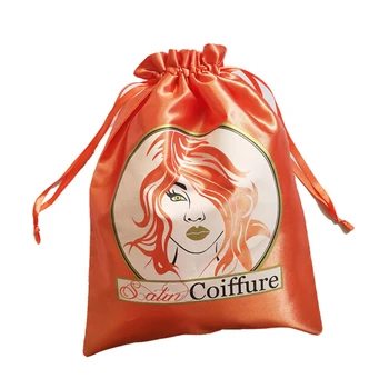 

Custom Logo Satin Drawstring Package Bags Virgin Hair Wig Hair Drawstring Package Bags 50pcs/lot