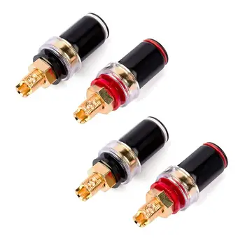 

4pcsTerminal Binding Post 4MM Copper Banana Plug Socket HI-END Binding Amplifier 23GB