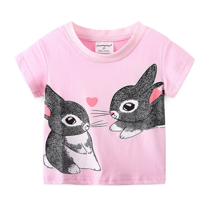 Camiseta algodón con de animales para niñas, ropa Infantil, camisetas bonitas de conejo Koszulka verano, 2021|Camisetas| - AliExpress