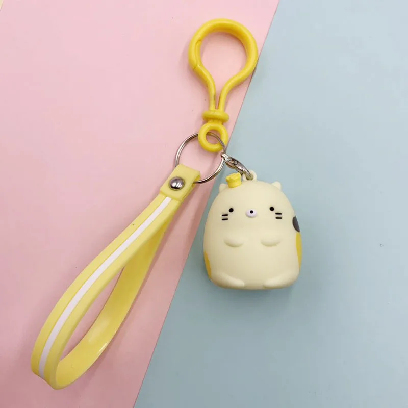 Sumikko Gurashi ПВХ ключ подвеска брелок Маленькая подвеска для детей Девочки Мальчики Juguetes игрушки для детей день рождения Рождественский подарок - Цвет: cat