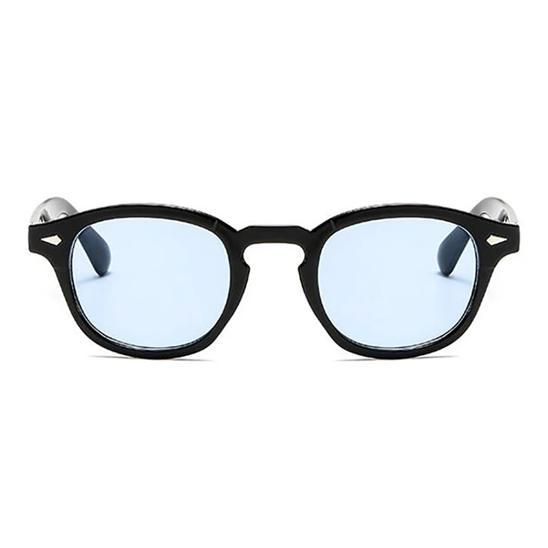 Модные круглые мужские солнцезащитные очки в стиле ретро с прозрачными тонированными линзами, фирменный дизайн, вечерние, для шоу, Wo, мужские солнцезащитные очки Oculos De Sol - Цвет линз: C1 black blue