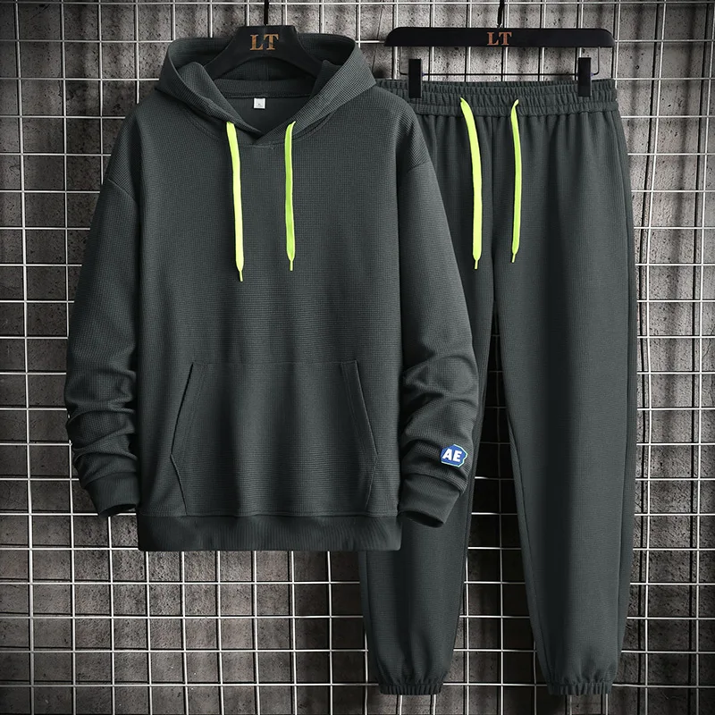 OEIN Trening Casual Bărbați Hanorac cu Capăt Ținută Toamnă Bărbați Seturi Sport 2021 Hanorac Bărbat + Pantaloni 2PCS Jogging_voghion.com