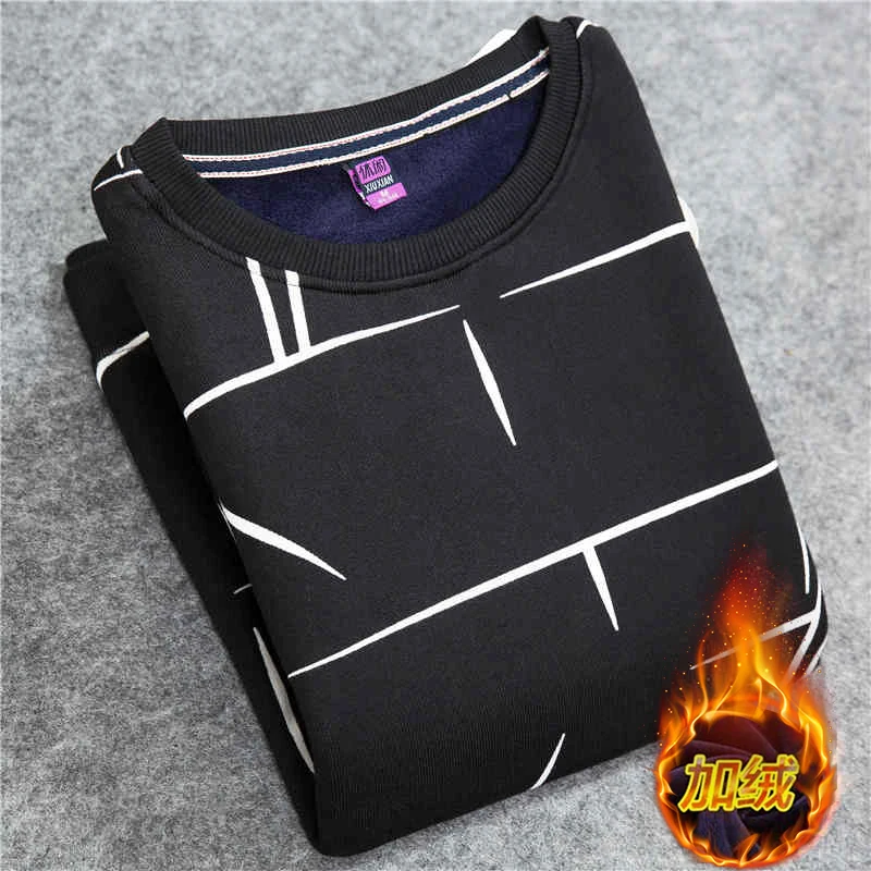 2018 winter new tide men's sweater plus velvet thick warm sweater / men's round neck sweater fashion casual pullover 2018 winter new tide men's sweater plus velvet thick warm sweater / men's round neck sweater fashion casual pullover