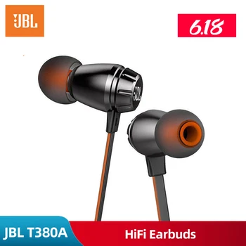 

JBL T380A Dual Dynamic Wired In Ear Earphone 105dB HIFI Earbuds with Microphone 3.5mm Jack with One Button Remote for Smartphone