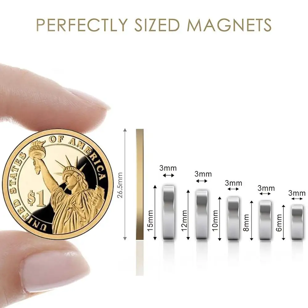 100 упаковок(5 размеров) x3магниты на холодильник Премиум Матовый никель магнит на холодильник, прочный магнитный кронштейн офисные магниты