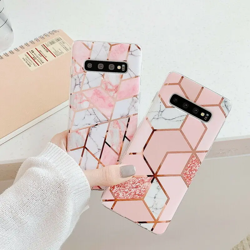 Для samsung Galaxy S10 S9 Plus S10E S8 Plus Мягкий Силиконовый противоударный чехол для телефона IMD геометрический Резиновый Бампер