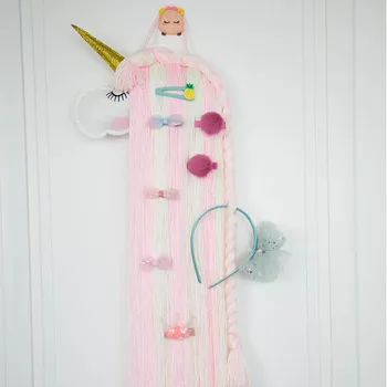 

Hair Accessories Unicorn Hair Bows Storage Belt For Girls Hanger Hair Clips Organizer Barrette Holder Hairband Scrunchy