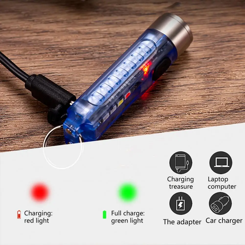 Mini Uv Led Keychain Pocket Flashlight Usb Rechargeable Torch