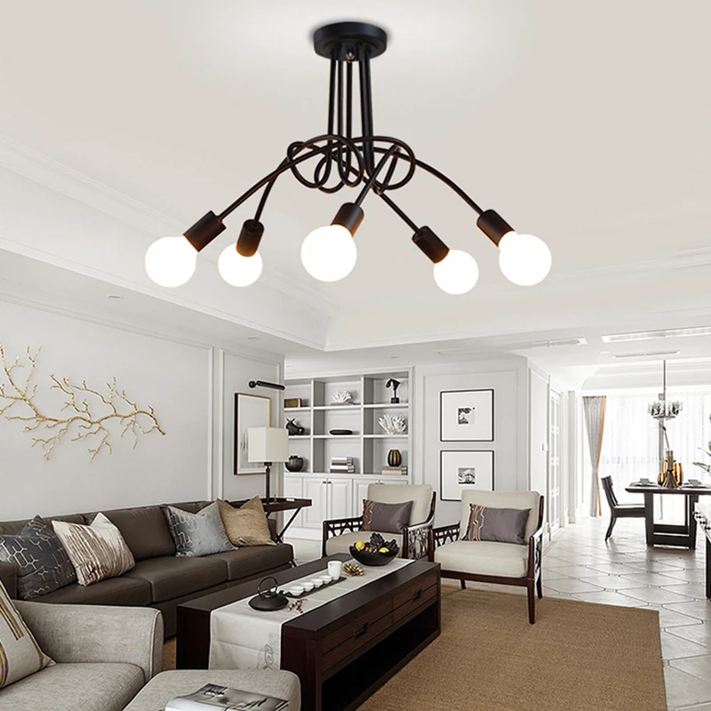 

Modern ceiling chandelier bedroom LED chandelier living room ceiling lamp kitchen pendant lights room decor iron chandelier