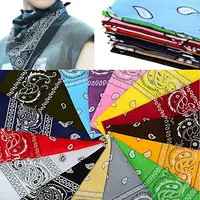 24/pcs Assorted Bandanas 100% Cotton Hip Hop Double Sided Print Paisley Cowboy Bandana Party Square Scarf Headband Handkerchiefs 2