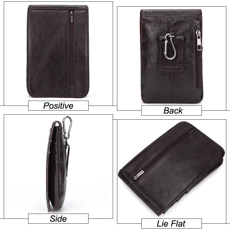MISFITS Luxury Brand Genuine Leather Men Waist Packs With Cowhide Mobile Phone Bags For Male Waist Bags Man Vintage Belt Bag
