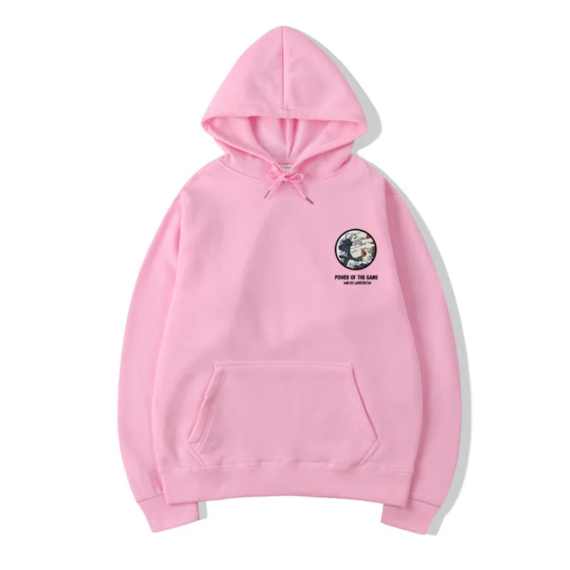  Funny Hoodies Sweatshirt Embroidery Cat Wave Printed 2019 Harajuku Hip Hop Casual Fleece Sweatshirt