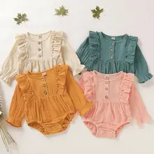 Новое поступление, много цветов, милая одежда для маленьких девочек, темно-горчичного синего цвета, Детский комбинезон-пачка, хлопковый Детский комбинезон