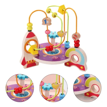 

1Pc Cartoon Toys Fruits Pattern Wooden Bead Maze Roller for Children Kids