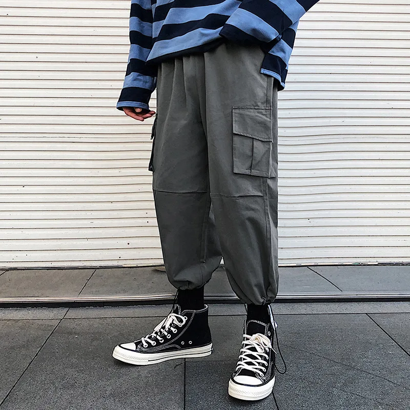 

2019 New Style Summer Beam Leg Loose-Fit MEN'S Casual Pants Spring Korean-style Bib Overall Men's Popular Brand Cool Capri Pants