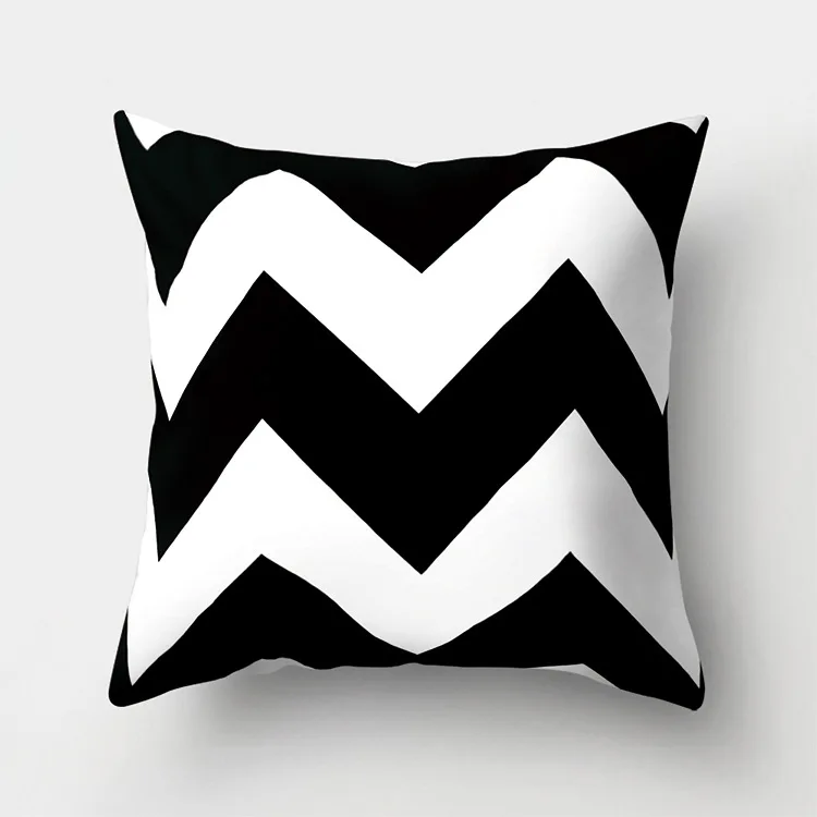 Black White Geometric Cushion Throw Pillows Polyester Decorative Pillowcase 45*45 Nordic Style Home Decor Pillow