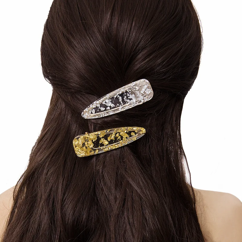 

accessories texture hollow out geometric hair clip a word temperament teardrop-shaped multicolor hairpin female acetate