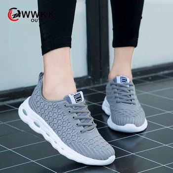 

WWKK Women's Shoes Fashion Flying Woven Shoes 2019 Autumn New Sport Shoes Woman Female Sneakers Women Trainers Running Footwear