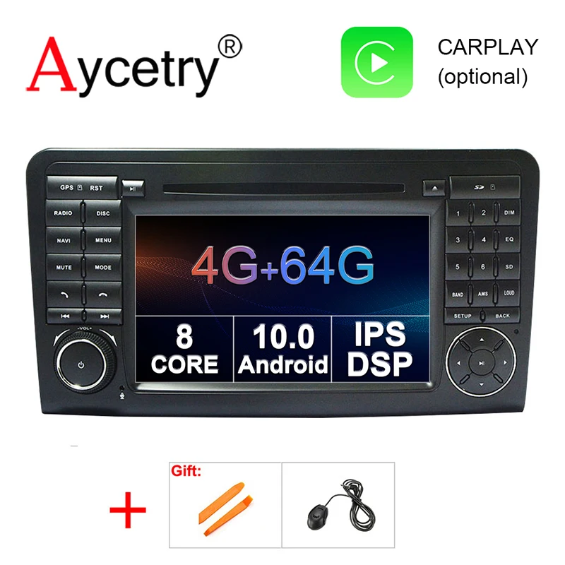 4G 64G 2 din Android 10 автомобильный мультимедийный DVD gps навигатор для Mercedes Benz ML GL CLASS W164 ML350 ML500 GL320 авто радио DSP