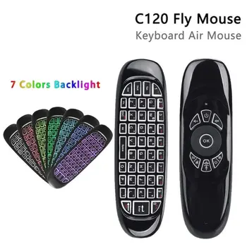 

C120 RGB 7 Backlight Fly Air Mouse Wireless Backlit Keyboard 2.4G Remote Control