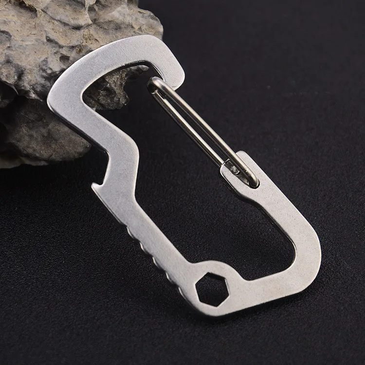 Edc Quickly Hook Key Ring Bottle Opener D-type Key Chain Carabiner 