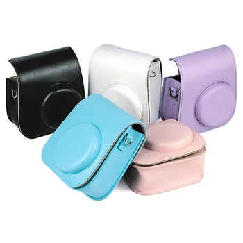 

PU Leather Camera Protection Pouch Carrying Case with Adjustable Shoulder Strap for Instax Mini 11