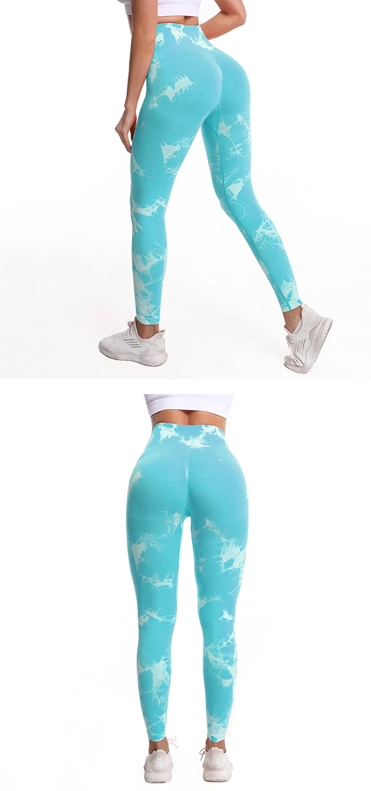 ASHEYWR New Sexy Tie Dye Leggings Seamless Women High Waist Printed Fitness Leggins Slim Elastic Workout Jeggings Woman seamless leggings