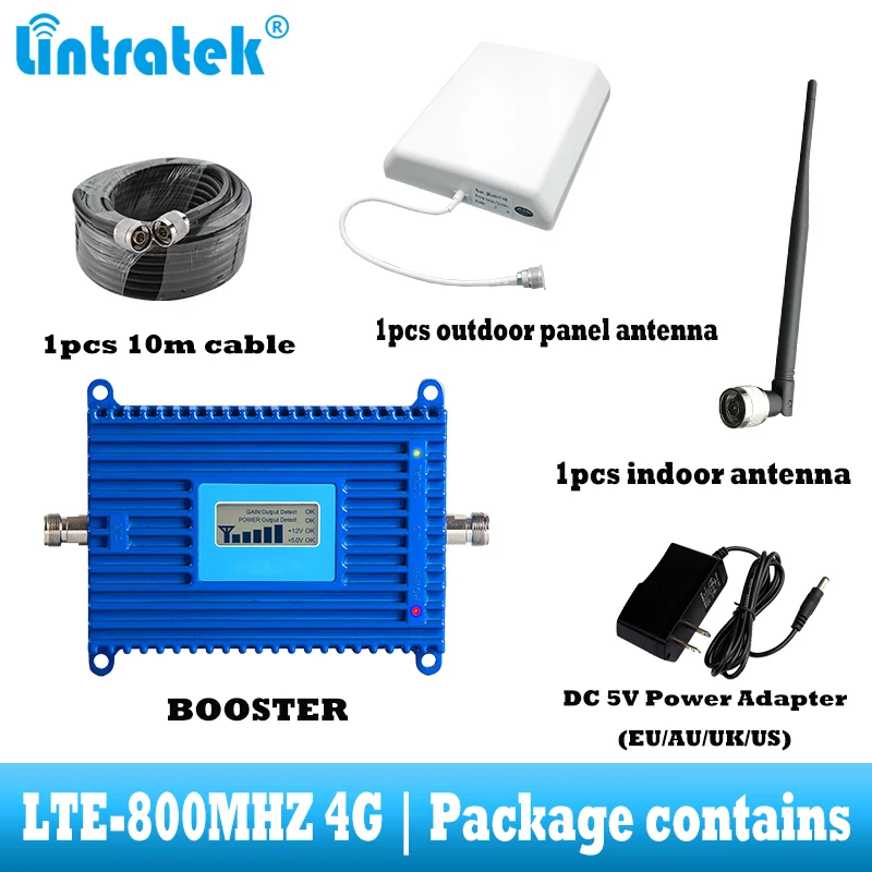 Lintratek 4G LTE 800 МГц усилитель сигнала мобильного телефона 800 МГц усилитель сотовой связи band 20 Набор интернет-ретрансляторов для Европы Lintratek 4G LTE 800 МГц усилитель сигнала мобильного телефона 800 МГц усилитель сотовой связи band 20 Набор интернет-ретрансляторов для Европы