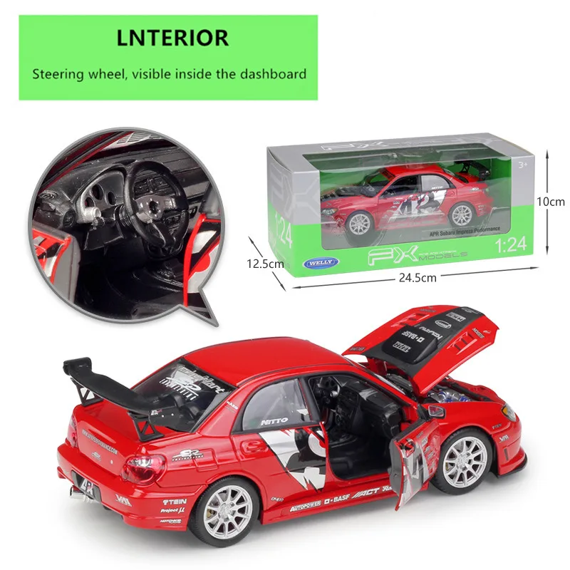 WELLY 1:24 Subaru Impreza моделирование сплав модель автомобиля ремесла украшения коллекция игрушка инструменты подарок
