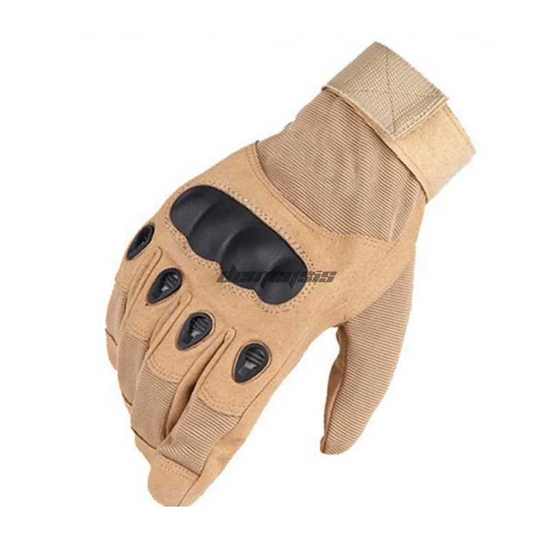 Полный Палец Тактические походные перчатки прочные дышащие охотничьи скалолазание перчатки для кемпинга Регулируемая стрельба, битва нейлоновая перчатка - Цвет: tan
