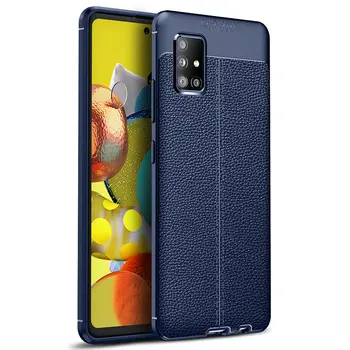 

30pcs/lot For Samsung Galaxy A51 5G Ultra Thin Shockproof Skin Litchi TPU Gel Rugged Case For Samsung Galaxy A21S