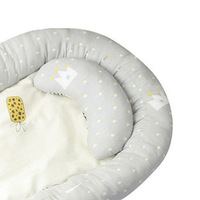 2 шт Proble детская кровать подушка хлопок детское гнездо кровать Младенческая дорожная кровать Удобная переносная люлька для новорожденных Комплект постельного белья