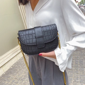 

Women's Designer Luxury Handbag Fashion New High Quality PU Leather Women Handbags Crocodile Pattern Shoulder Messenger Bag