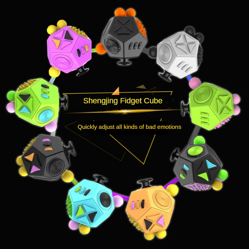 EDC Hand For Autism ADHD Anxiety Relief Focus Kids 12 Sides Anti-Stress Magic Stress Fidget Toys