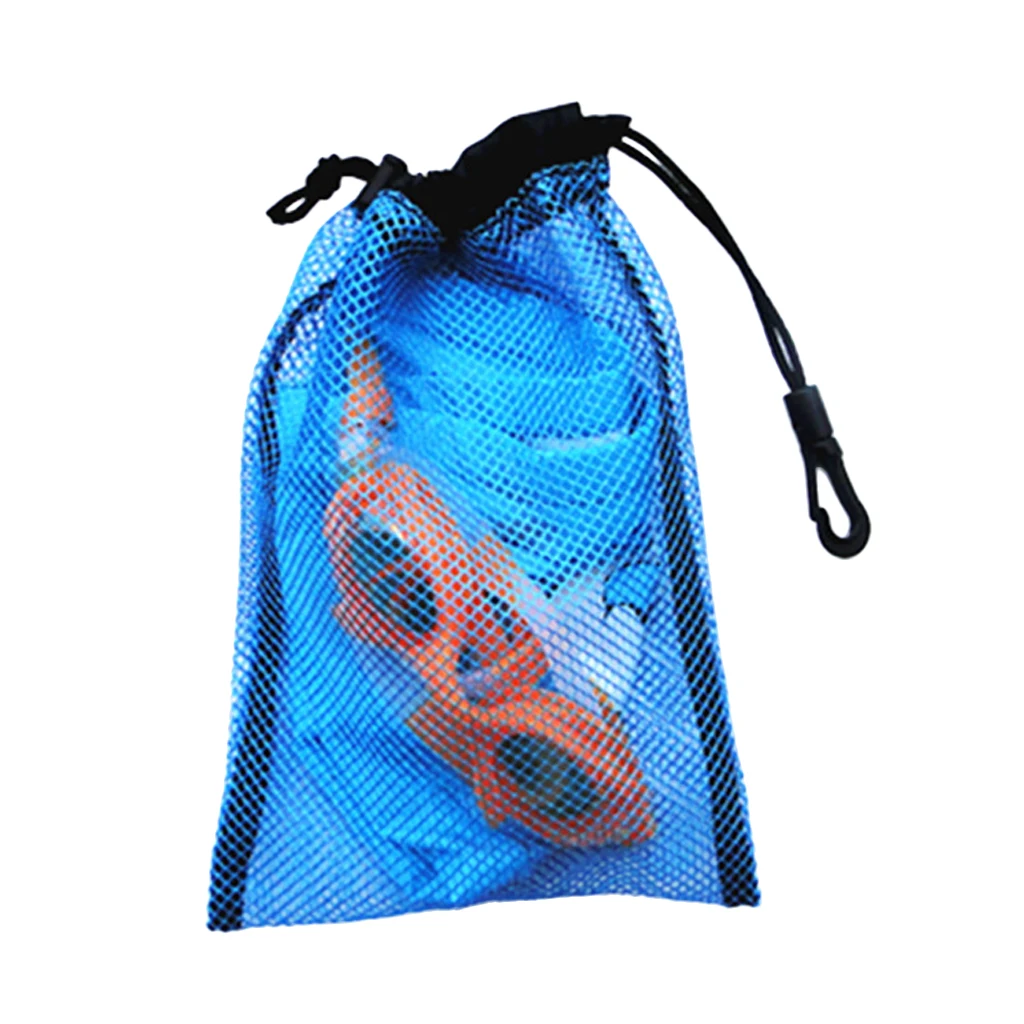 Blue+Yellow Dive Swimming Drawstring Mesh Bag For Diving Scuba Snorkelling