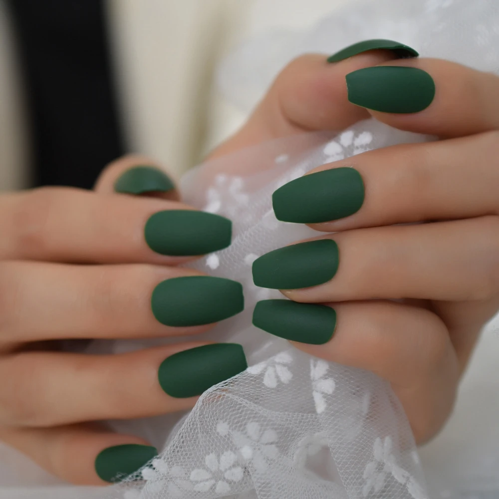 Amazon.com: Outyua Light Green Coffin Press on Nials Ballerina Extra Long  Fake Nials Artificial Full Cover Acrylic Nails Haloween for Women and Girls  24Pcs (Matte Green) : Beauty & Personal Care