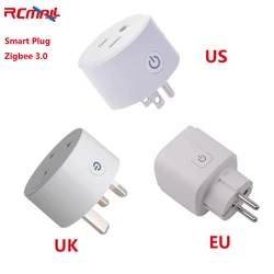 Zigbee – télécommande vocale Smart Plug 3.0, Compatible avec Alexa Echo Dot, Hub de choses intelligentes (Hub requis) pour maison intelligente 