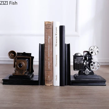 

Library Bookend Resin Ornaments Retro VCR Camera Study Furnishings Creative Bookshelf Accessories Nordic Vintage Home Decor