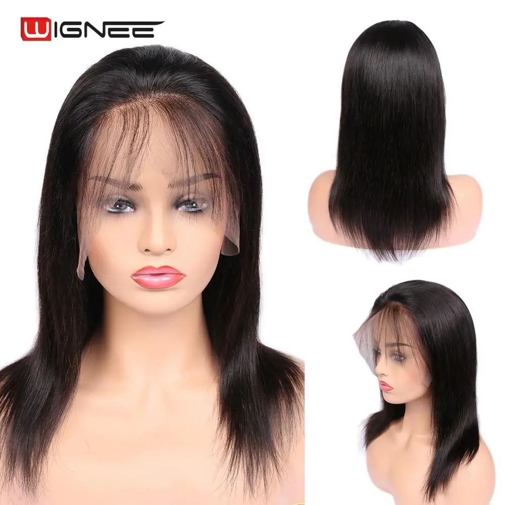 Wignee Синтетические волосы на кружеве прямые пряди человеческих волос парики с